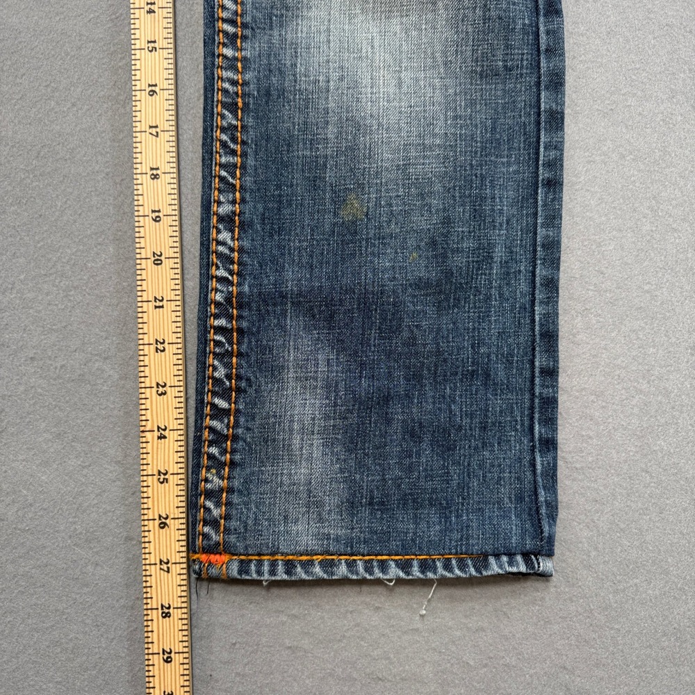 True Religion Ricky Super T Jeans Mens 30 Blue Medium Wash Relaxed Straight Flap - Picture 4 of 11